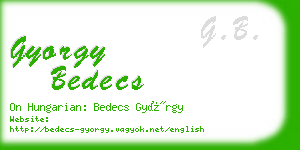 gyorgy bedecs business card